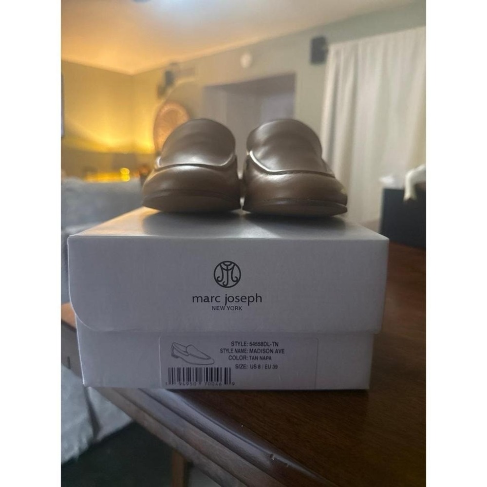 Marc Joseph New York Madison Ave Tan Napa Leather Loafers 54558DL-TN Size 8
